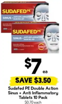 Drakes Sudafed PE Double Action Sinus + Anti Inflammatory Tablets offer
