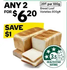 Woolworths Bread Loaf Varieties 800g offer