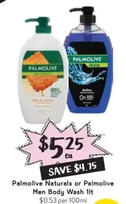Drakes Palmolive Naturals or Palmolive Men Body Wash offer