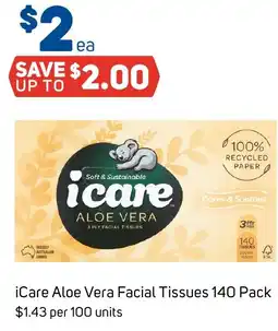 Foodland iCare Aloe Vera Facial Tissues 140 Pack offer
