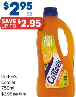 Foodland Cottee's Cordial offer