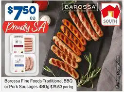 Foodland Barossa Fine Foods Traditional BBQ or Pork Sausages offer