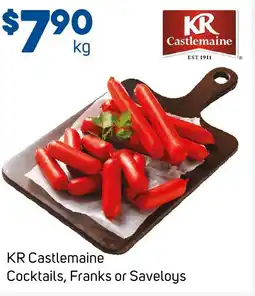 Foodland KR Castlemaine Cocktails, Franks or Saveloys offer