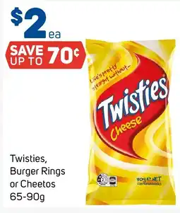 Foodland Twisties, Burger Rings or Cheetos offer