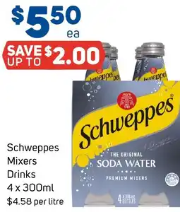 Foodland Schweppes Mixers Drinks offer