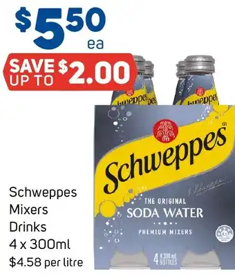 Foodland Schweppes Mixers Drinks offer