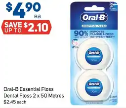 Foodland Oral-B Essential Floss Dental Floss 2 x 50 Metres offer