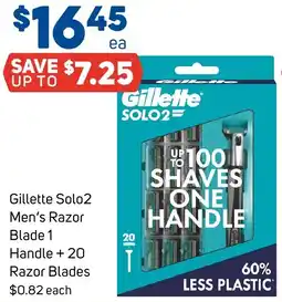 Foodland Gillette Solo2 Men's Razor Blade 1 Handle + 20 Razor Blades offer