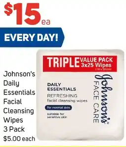 Foodland Johnson's Daily Essentials Facial Cleansing Wipes offer