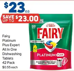 Foodland Fairy Platinum Plus Expert All In One Dishwashing Tablets offer