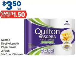 Foodland Quilton Double Length Paper Towel offer
