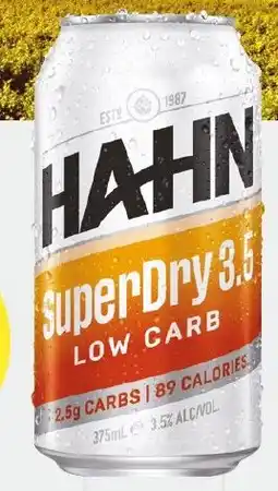 Foodland Hahn Super Dry 3.5% Cans offer