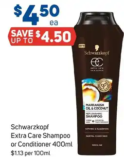 Foodland Schwarzkopf Extra Care Shampoo or Conditioner offer