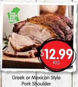 Spudshed Greek or Mexican Style Pork Shoulder offer