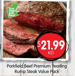 Spudshed Parkfield Beef Premium Yearling Rump Steak offer