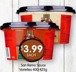 Spudshed San Remo Sauce Varieties offer