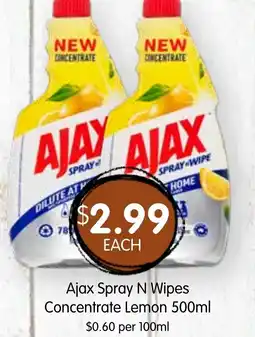 Spudshed Ajax Spray N Wipes Concentrate Lemon offer
