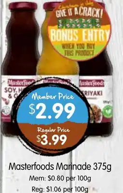 Spudshed Masterfoods Marinade offer
