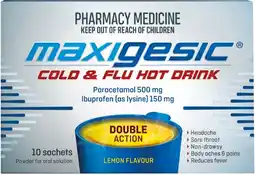 Pharmacy Best Buys Maxigesic cold & flu hot drink offer