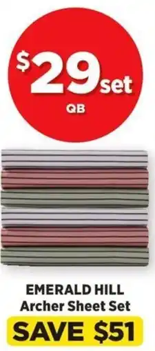 Spotlight EMERALD HILL Archer Sheet Set offer