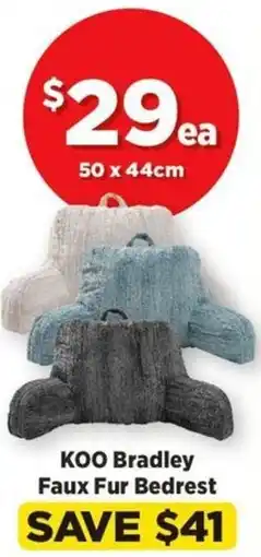 Spotlight KOO Bradley Faux Fur Bedrest offer