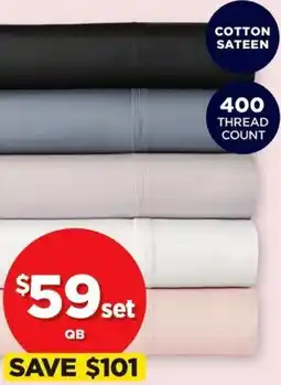 Spotlight KOO 400 Thread Count Cotton Sheet Set Set offer