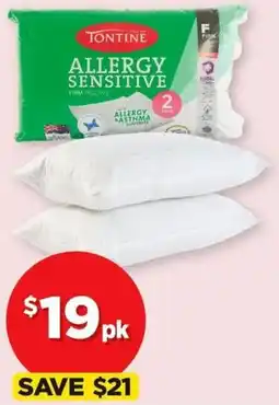 Spotlight TONTINE Allergy Sensitive 2pk Pilllow offer