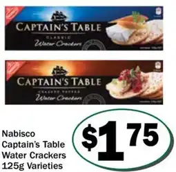 Friendly Grocer Nabisco Captain's Table Water Crackers Varieties offer