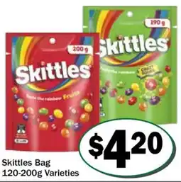 Friendly Grocer Skittles Bag Varieties offer