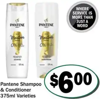 Friendly Grocer Pantene Shampoo & Conditioner Varieties offer