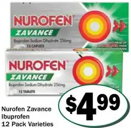 Friendly Grocer Nurofen Zavance Ibuprofen Varieties offer