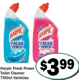 Friendly Grocer Harpic Fresh Power Toilet Cleaner Varieties offer