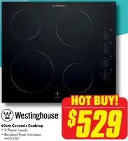 The Good Guys Westinghouse 60cm Ceramic Cooktop offer