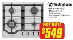 The Good Guys Westinghouse 60cm Gas Cooktop offer