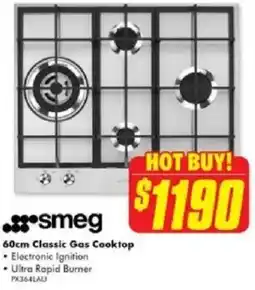 The Good Guys Smeg 60cm Classic Gas Cooktop offer