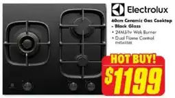 The Good Guys Electrolux 60cm Ceramic Gas Cooktop - Black offer