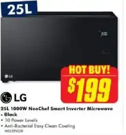 The Good Guys LG 25L 1000W NeoChef Smart Inverter Microwave - Black offer