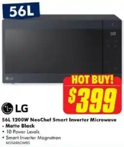 The Good Guys LG 56L 1200W NeoChef Smart Inverter Microwave - Matte Black offer