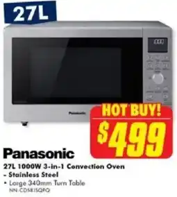 The Good Guys Panasonic 27L 1000W 3-in-1 Convection Oven offer