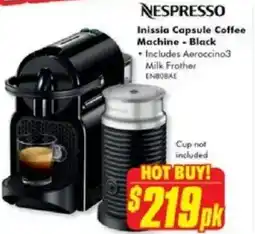 The Good Guys Nespresso Inissia Capsule Coffee Machine - Black offer