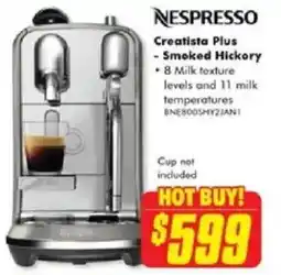 The Good Guys Nespresso Creatista Plus - Smoked Hickory offer