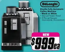 The Good Guys DeLonghi Rivelia Fully Automatic Coffee Machine - Black or White offer