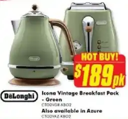 The Good Guys DeLonghi Icona Vintage Breakfast Pack offer