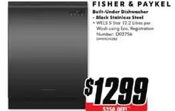 The Good Guys FISHER & PAYKEL Built-Under Dishwasher offer