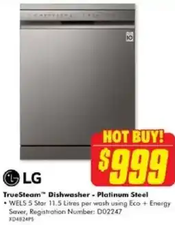 The Good Guys LG TrueSteam Dishwasher - Platinum Steel offer