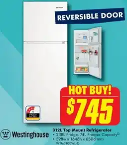 The Good Guys Westinghouse Top Mount Refrigerator offer