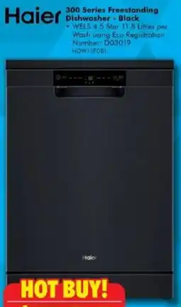 The Good Guys Haier 300 Series Freestanding Dishwasher - Black offer