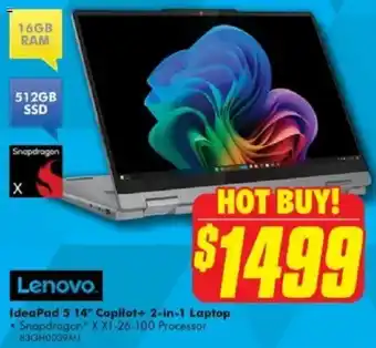 The Good Guys Lenovo IdeaPad 5 14" Copilot + 2-in-1 Laptop offer