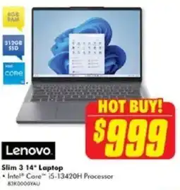 The Good Guys Lenovo Slim 3 14" Laptop offer