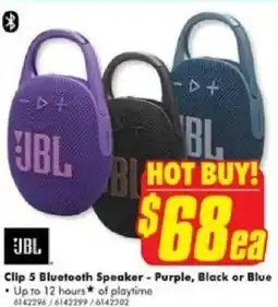 The Good Guys Clip 5 Bluetooth Speaker - Purple, Black or Blue offer
